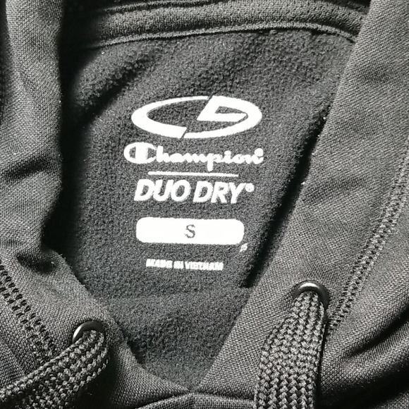 Champion Women's Hoodie Size S Black Duo-Dry Raglan Sleeves Sports Warm Up - Picture 5 of 7